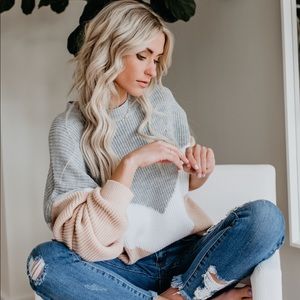 VICI Give Love a Chance Chevron Sweater